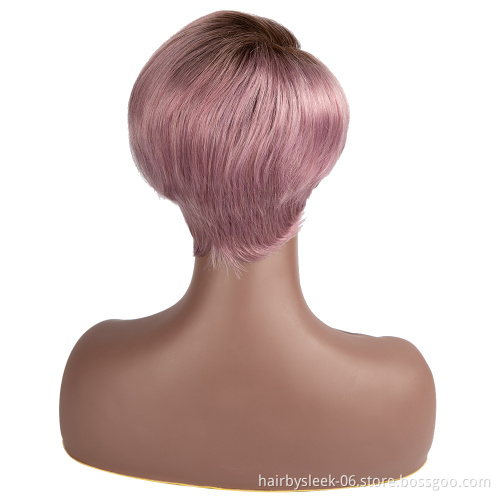 Rebecca Dream Purple Short Human Hair Wigs Wholesale Cheap Cut Short Human hair Wigs For Black Woman 100 human hair wigs